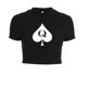 thumbnail image 3 of Queen Of Spade Crop Tops para mujer, camiseta de vendaje negro, camisetas cortas sexys, camisas de manga corta para mujer, Ropa para Niñas, 3 of 5