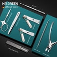 thumbnail image 3 of MR.GREEN Juegos de manicura Kits de pedicura Cortaúñas de acero inoxidable Herramientas de cuidado personal con estuche de cuero PU (verde), 3 of 5