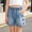 Blue C, variant on Tranfacy Girls Beaded Floral Denim Shorts with Pockets Casual Style Mid Length Summer Wear