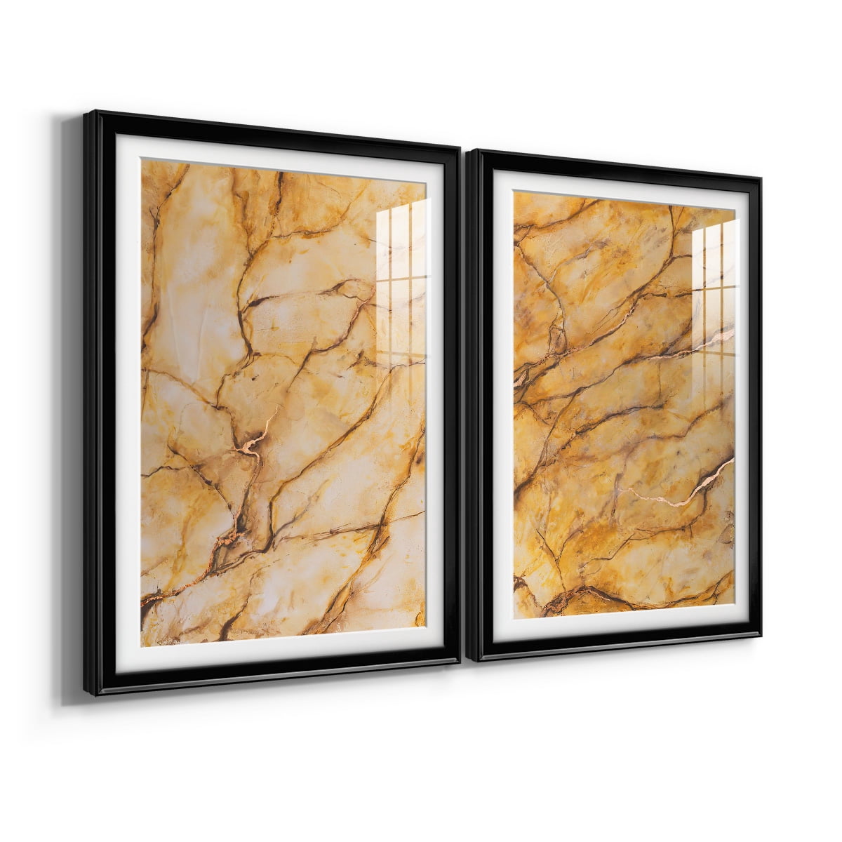 Wexford Home Yellow Marble I Premium Framed Print, 18.5" x 24.5" - Ready to Hang, Black (Set of 2)