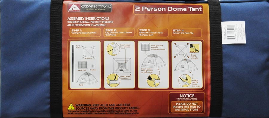 Ozark Trail Sport Dome 2-Person Tent, 7' x 7'