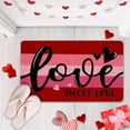 thumbnail image 2 of Valentines Day Love Sweet Love Decorative Front Door Mat, Pink Red Hearts Welcome Doormat Indoor Outdoor Non-Slip Floor Entryway Rug, Anniversary Wedding Home Kitchen Decoration 17x30 Inch, 2 of 6