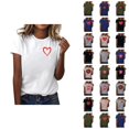 thumbnail image 1 of Valentines Womens Tshirts 2026 Fashion Short Sleeve Crewneck Love Heart Graphic Tees, 1 of 4