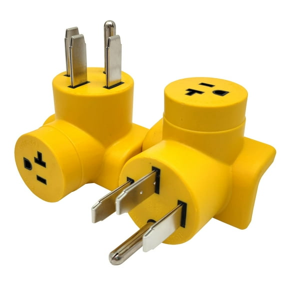 Parkworld 62817 NEMA 14-50P to 5-20R T-Blade 5-15R One Piece Compact Adapter RV to Generator 20A or Household Regular 15A Outlet