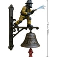 thumbnail image 2 of Sonnette Murale de Borne d'Incendie pour Pompier 9,8 Po, Sonnette Commémorative avec Forte Alarme, Montage Mural en Métal et Résine pour Déco de Patio et de Véranda (Kaki), 2 of 5
