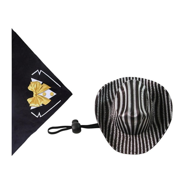 Sombrero de vaquero para perros con babero tipo bandana, disfraz suave para mascotas navideñas, disfraz de vaquero para perros pajarita amarilla