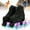 Black, variant on JieC Roller Skates for Girls and Boys, Adjustable Double-Row Quad Roller Skates with Light up Wheels,for Outdoor & Indoor, Black (Women's 7 / Men's 6)