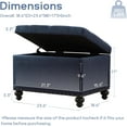thumbnail image 2 of Small Ottoman with Storage, Upholstered Button Tufted , 24" Rectangle Storage Ottoman Foot Rest, Foot Stools, for Living Room, Bedroom, Corners, Dorms and Apartments (Dark Blue), 2 of 9