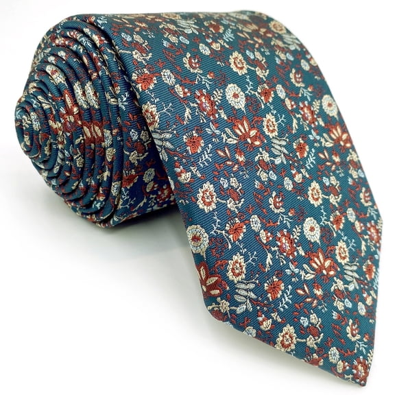 Floral Neckties for Men Multicolored Seaweed Green Wedding Classic Size 57.5"×3.15"
