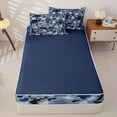 thumbnail image 3 of catabedysis Camo Camping Zipper Twin Comforter Sets with Fitted Sheet and 2 Pillowcases,Wildlife Camper Pattern Zipper Bedding Set For Boys,Blue Grey,Navy Blue Reversible,4-Piece, 3 of 7