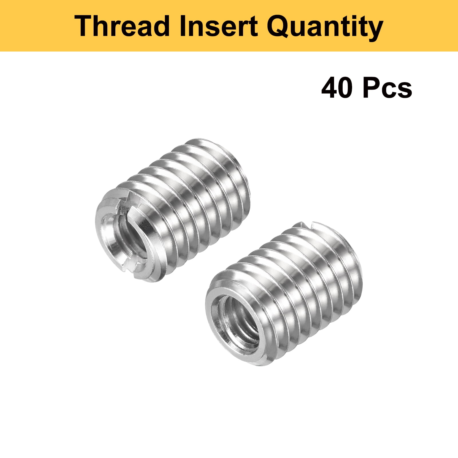 Uxcell 40pcs Thread Repair Inserts M10 x 1.5 Male to M6 x 1 Female Thread 14mm Long Stainless Steel Reducing Nuts Metric Self Tapping Sleeves