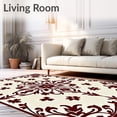 thumbnail image 2 of ODIKA 4'x6' Machine Washable Non-Slip Area Rug, Vintage Botanical Medallion with Intricate Petal Motifs High Traffic Rug, Brown, 663178, 2 of 7