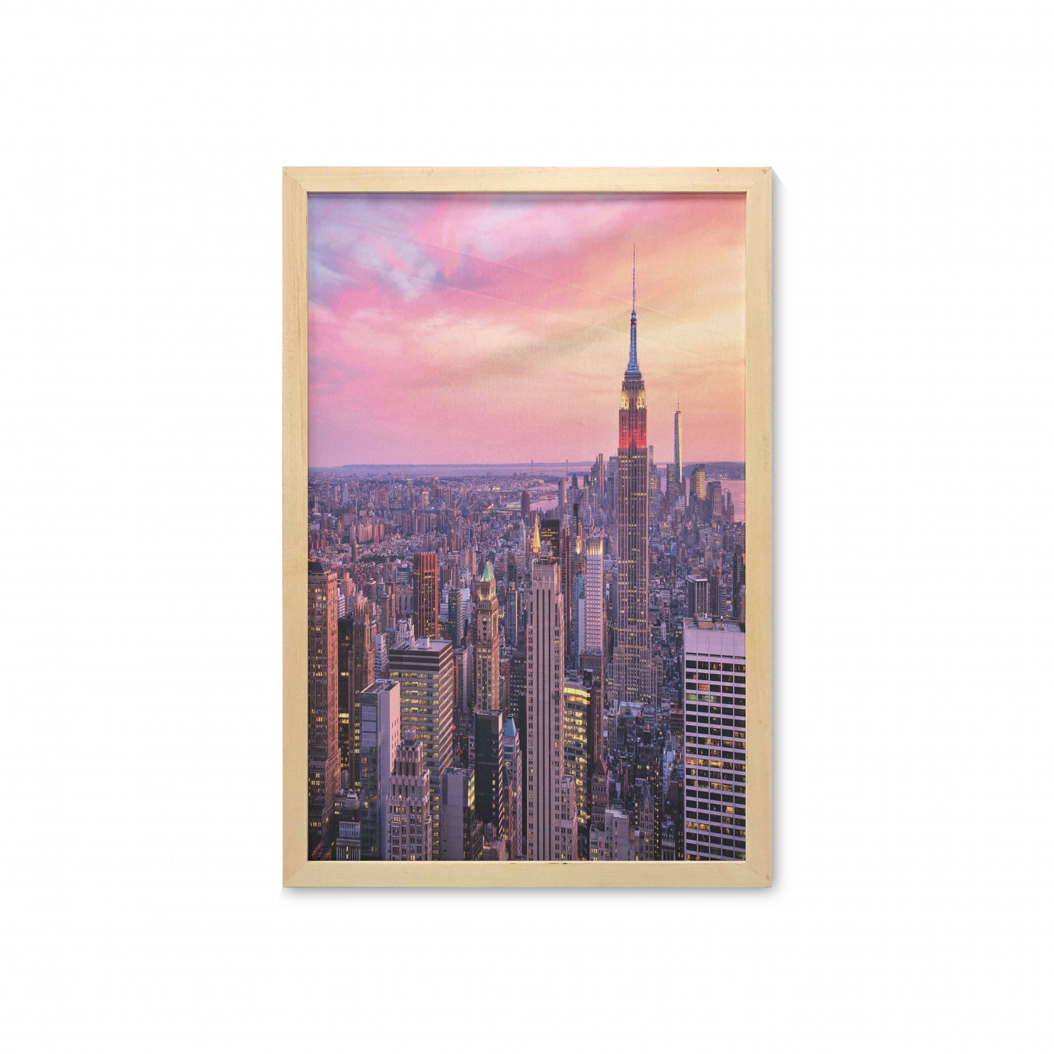 Cityscape Wall Art with Frame, New York City Midtown with Empire State ...
