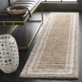 thumbnail image 2 of SAFAVIEH Border & Stripe Hyram Bordered Shag Runner Rug, Beige/Ivory, 2'2" x 8', 2 of 7