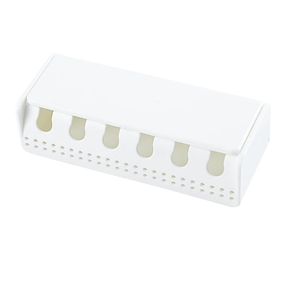 Bathroom Products Modern 6 Slots Toothbrush Holder Wall Mount Organizer with Cover for RV and Home | Self Toothbrush Storage Stand Rack