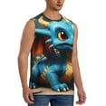 thumbnail image 2 of Balery Adorable Blue Baby Dragon Camisetas sin mangas para hombre, absorbe la humedad y protege contra el mal olor.-Large, 2 of 7