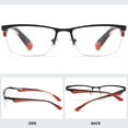 thumbnail image 6 of MAGIMODAC Metal Readers Rectangle Half Frame Classic Clear Spring Hinges Reading Glasses for Men Women, 6 of 8