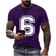 thumbnail image 2 of UQJfacai Mens Graphic Tees Fashion Number Print Short Sleeve Crewneck T-Shirts Summer Casual Stretch Basic Shirts Tops S-3XL, 2 of 6