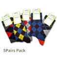thumbnail image 2 of Lavencious Mens Bamboo Crew Argyle Dress Socks for Men Shoe Size 7-12, Sock Size 10-13, 5 Pairs (Argyle Pattern), 2 of 7