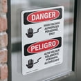 thumbnail image 4 of High Voltage Authorized Personnel Bilingual OSHA Danger Vinyl Decal Label 5 Inch x 3.5 Inch - 5 Pack, 4 of 6