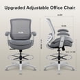 thumbnail image 3 of Silla de dibujo para oficina WITTLONG, 180 kg, con soporte lumbar, color gris, 3 of 7
