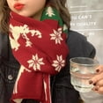 thumbnail image 4 of Bufanda grande de alce navideño para mujer, bufanda de lana tejida larga, versátil, linda y con forma de corazón para niña, para otoño e invierno, 4 of 6