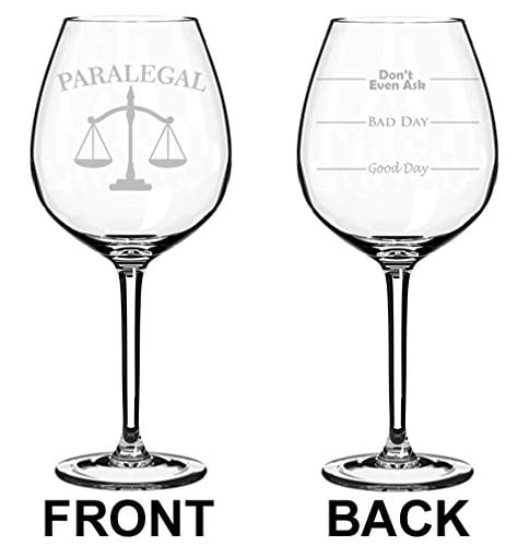 Stemless Wine Glass 17oz 2 Sided Lawyer Law Attorney Scales Of Justice Paralegal 
