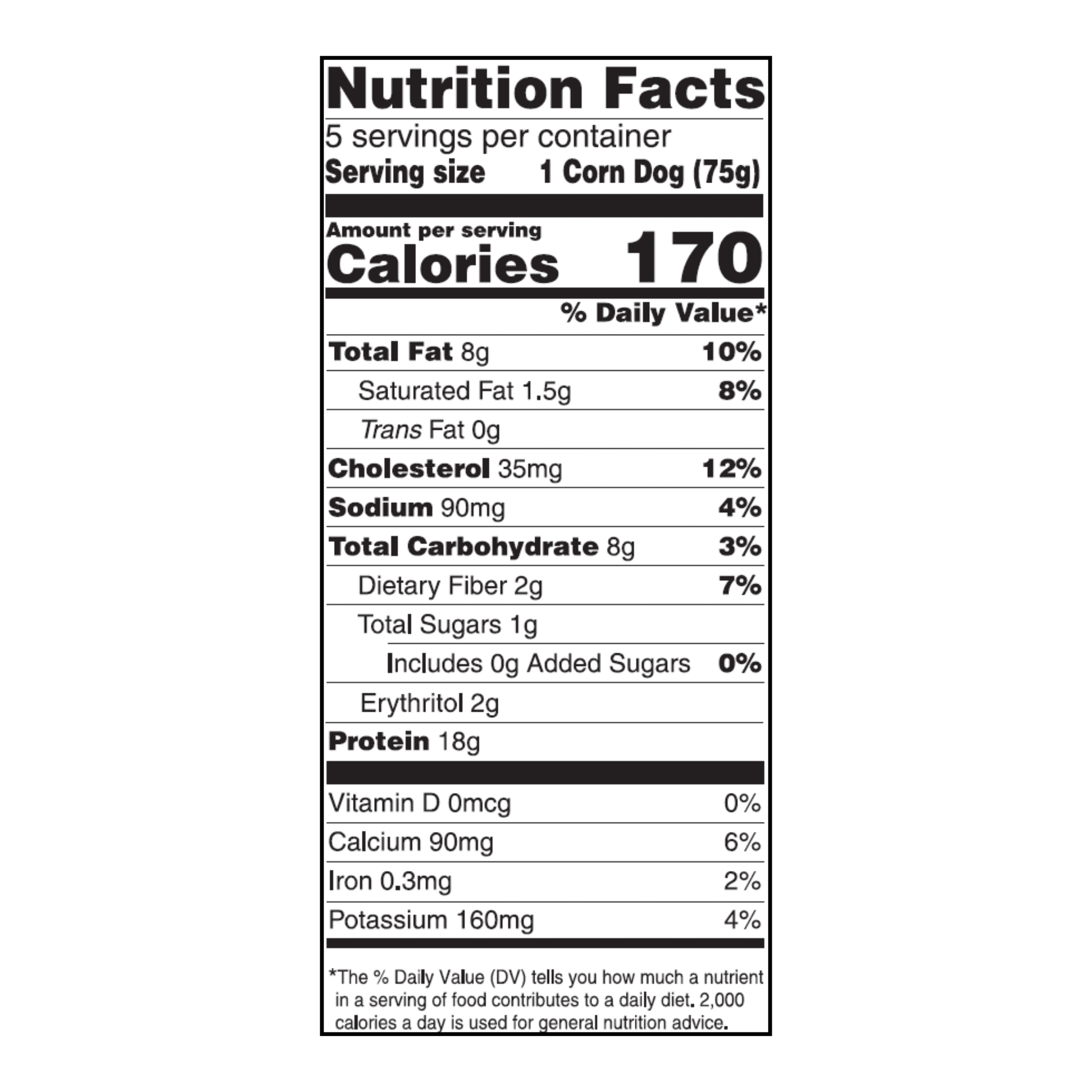 Realgood Foods Co. Protein Crunch Chicken Corn Dogs, 5 Count Box (Frozen)