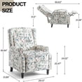 thumbnail image 5 of DREAMSIDEA Push Back Recliner Chair Living Room, Wingback Reclining Sofa Chair, Fabric Floral Recliner Reading Chair with Footrest for Living Room/Office/Apartment, Bird, 5 of 5