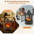 thumbnail image 5 of Spaco 30 Inch Outdoor Fire Pit Chiminea with Grill for Garden BBQ, Camp Stove for Outdoor Cooking, 5 of 8