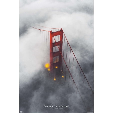 San Francisco - Foggy Bridge Wall Poster, 14.725" x 22.375"