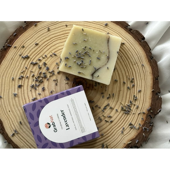 4-Pack Lavender Soap (4x100g) | Handmade, All-Natural, Cold-Processed, Made with Essential Lavender Oil - For Face & Body, Men & Women, All Skin Types – Free From Harsh Chemicals Or Added Fragrance