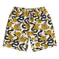 thumbnail image 3 of Uemuo Snake And Rose Pattern Men's Swim Trunks Hawaiian Beach Bathing Suit Swimsuits Beach Quick-Dry Shorts with Pockets-Large, 3 of 9