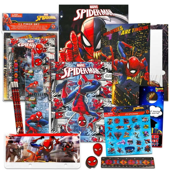 Set de material escolar Marvel Spiderman con carpeta, cuaderno y más