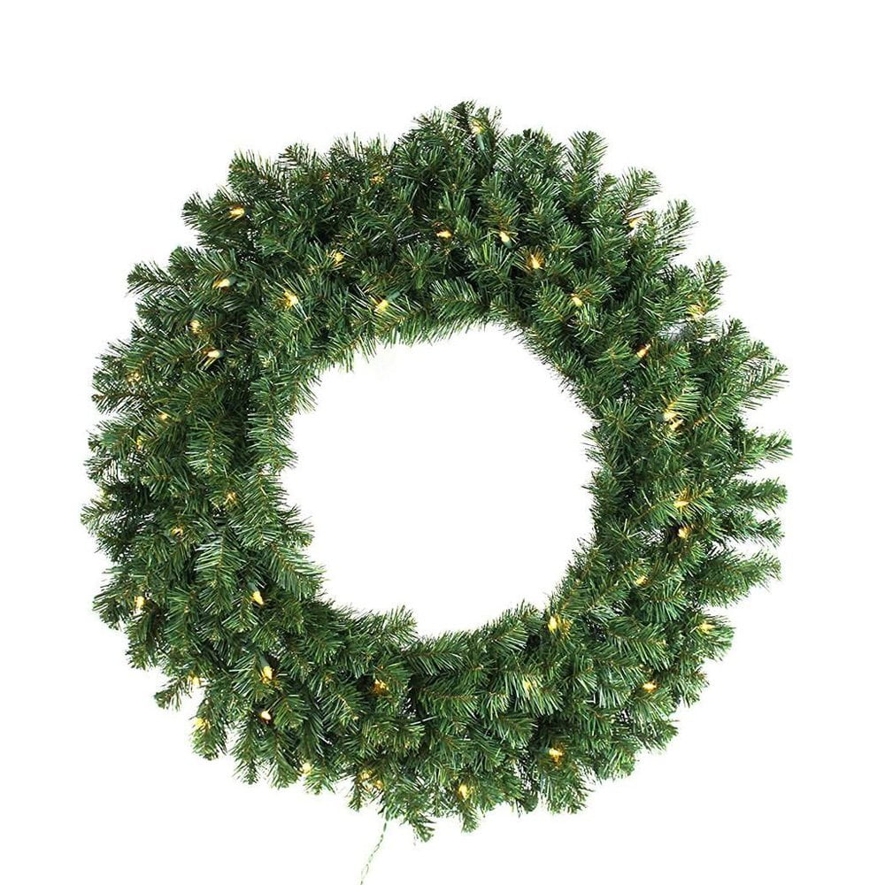 Perfect Holiday 24 Inch PreLit Christmas Wreath with 50 LED Lights