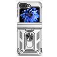 thumbnail image 4 of Dteck for Samsung Flip 5 Case, Galaxy Z Flip 5 Case with Hinge Protection, Z Flip 5 Case with 360?Rotate Ring Stand, Shockproof Magnetic Drop Proof for Car Mount Holder Full Body Cover 2023,Silver, 4 of 9