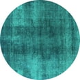 thumbnail image 1 of Ahgly Company Indoor Round Oriental Turquoise Blue Industrial Area Rugs, 4' Round, 1 of 4