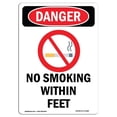 thumbnail image 1 of SignMission OS-DS-A-1218-V-1480 12 x 18 Po Signe de Danger OSHA - Ne Pas Fumer à l'Intérieur des Pieds, 1 of 1