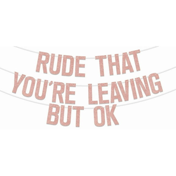 Rude That You're Leaving But OK Banner, Retirement Farewell Decorations, Who Said You Could Leave Banner, Goodbye Party Going Away Party Decorations Supplies Rose Gold