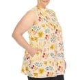 thumbnail image 2 of White Mark Women's Sleeveless Floral Pleated Tunic Top with Pockets, 2 of 6