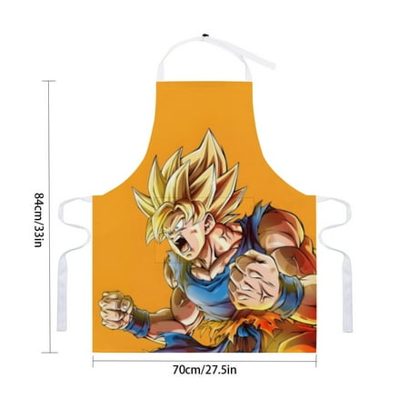 

Dragon Ball Z apron with pockets and waterproof style designed for adults as a kitchen cooking apron adjustable chef apron for drawing and crafts，for 33 x 28 .