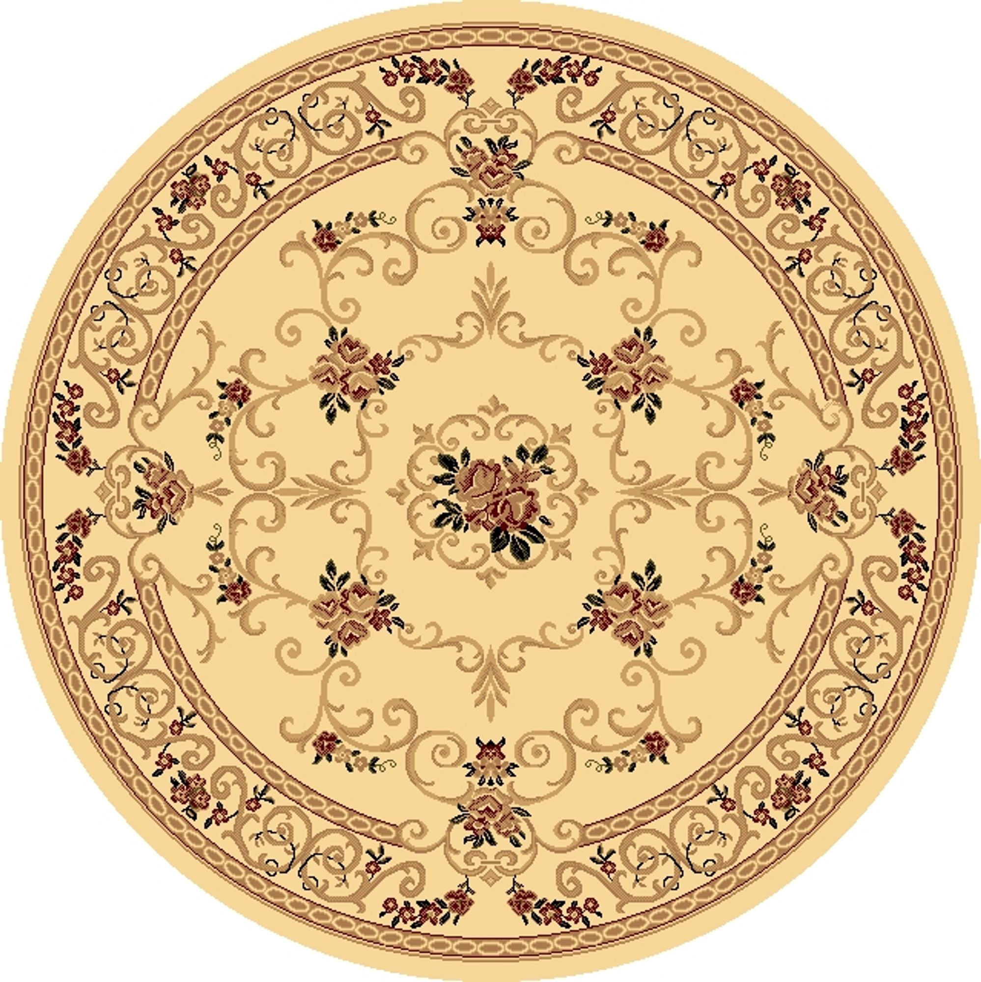 Rugs America Vista 207-CRM Souvanerie Cream Floral Traditional Beige Area Rug, 5'3"x7'10"