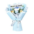 thumbnail image 2 of Ramo de flores de ganchillo, ramo de punto hecho a mano, flores artificiales para la madre Rosa azul, 2 of 9