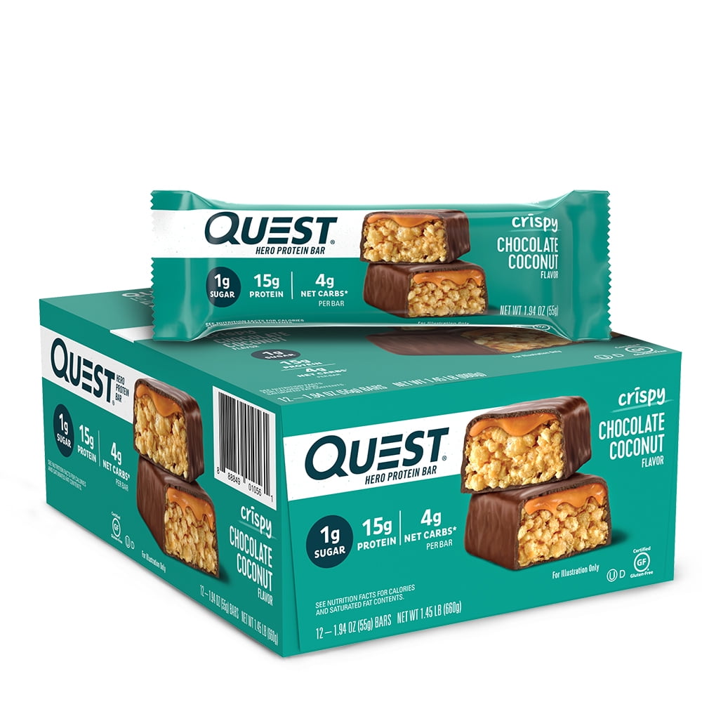 Quest Gluten-Free Chocolate Coconut Protein Bar, 1.94 oz, 12 Ct