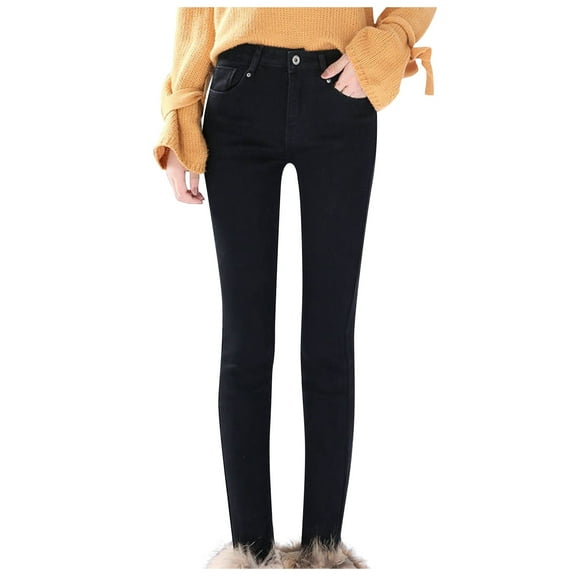 Lindreshi Leggings for Women Plus Size Clearance Women Fashion Winter Warm Ripped Plus Size Trousers