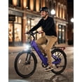thumbnail image 4 of Cityone Plus Step-Thru Electric Bike for Adults, 26" Urban EBike with 500W Motor, Max 28MPH, 48V 15Ah Battery 500W, Electric Bicycle with 7-Speed, Purple, 4 of 8