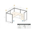 thumbnail image 2 of GOF 1 Person Workstation Cubicle (6’D x 6’W x 4’H, Dark Cherry) Office Partition with Desk & Pedestal Set, 2 of 10