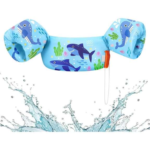 Swim Vest for Kids with Whistle, Toddler Pool Floaties Fit 20-50 Lbs, Adjustable kids Swimming Vest , Swim Jacket
