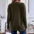 thumbnail image 6 of Besolor Womens Long Sleeve Shirts Ribbed Crewneck Button Pullover Tops Solid Color Casual Going out Dressy Blouses, 6 of 8