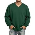 thumbnail image 7 of Atkumj Mens V Neck Sweatshirts Fall Fashion Solid Color Pullover Top Casual Comfy Relaxed Long Sleeve Sweatshirts S, 7 of 7